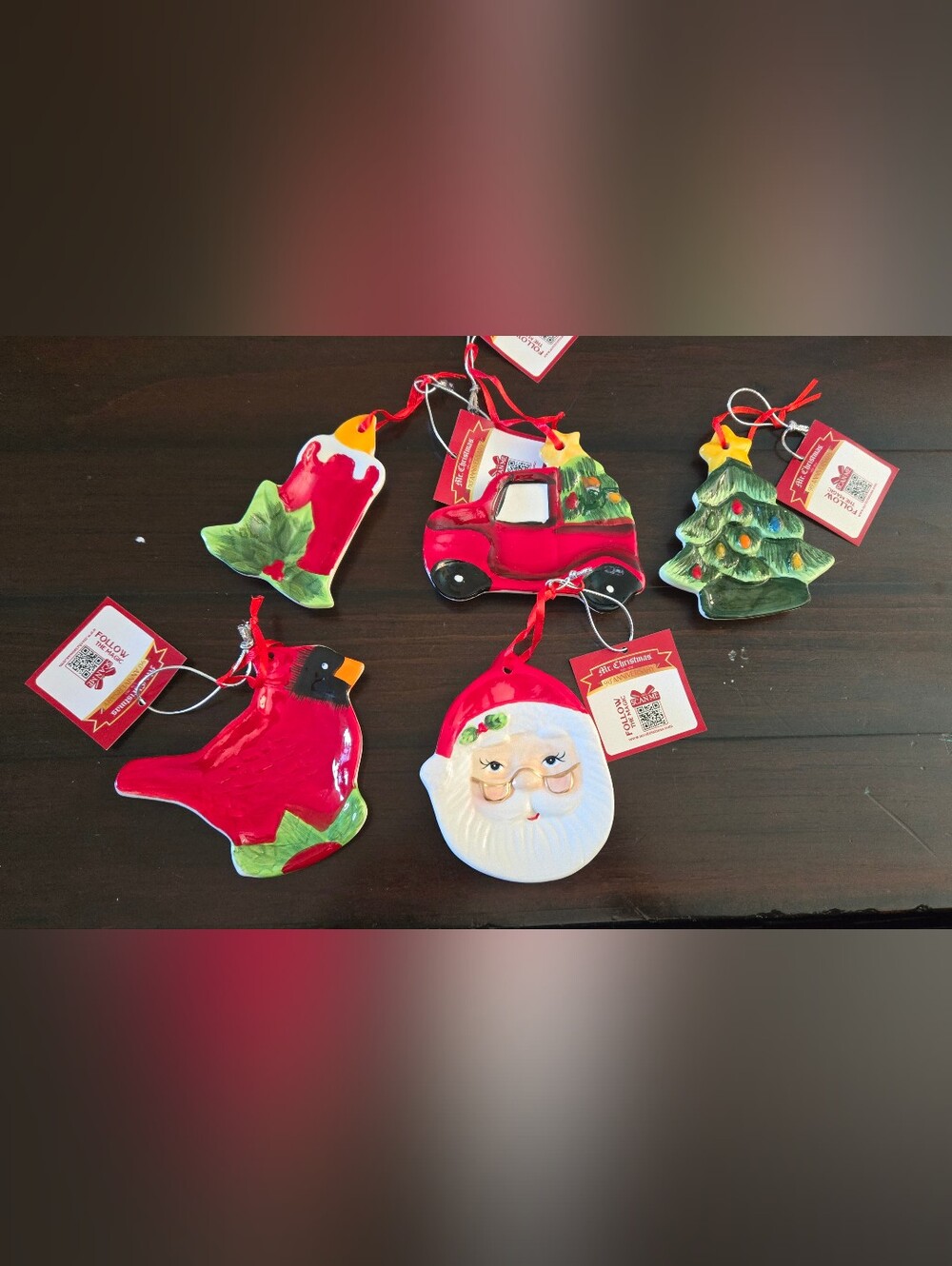 Mr. Christmas 90th Anniversary Set of Five Vintage Ornaments